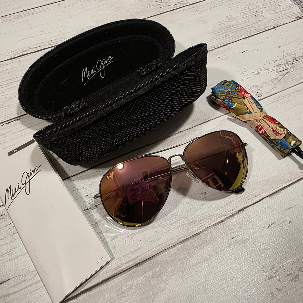 Maui Jim Aviator Sunglasses - Rose Gold/Brown Lenses